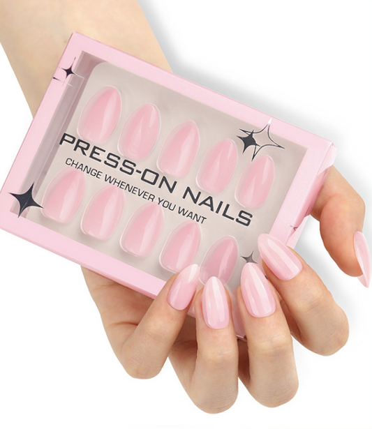 Solid Pink Press-On Nails GD45