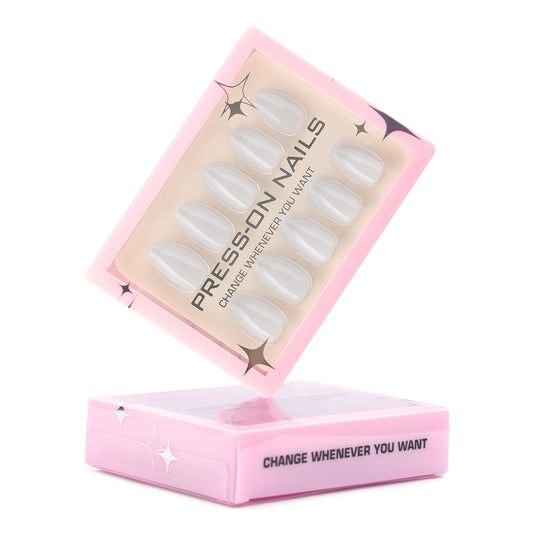 Minimalist Light Gray Press-On Nails GD44