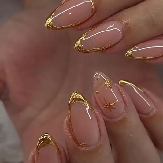 3D Gold Foil Veloura Nails