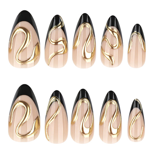 Nude Pink Cat Eye Gold 3D Bow Nail Art JP4263