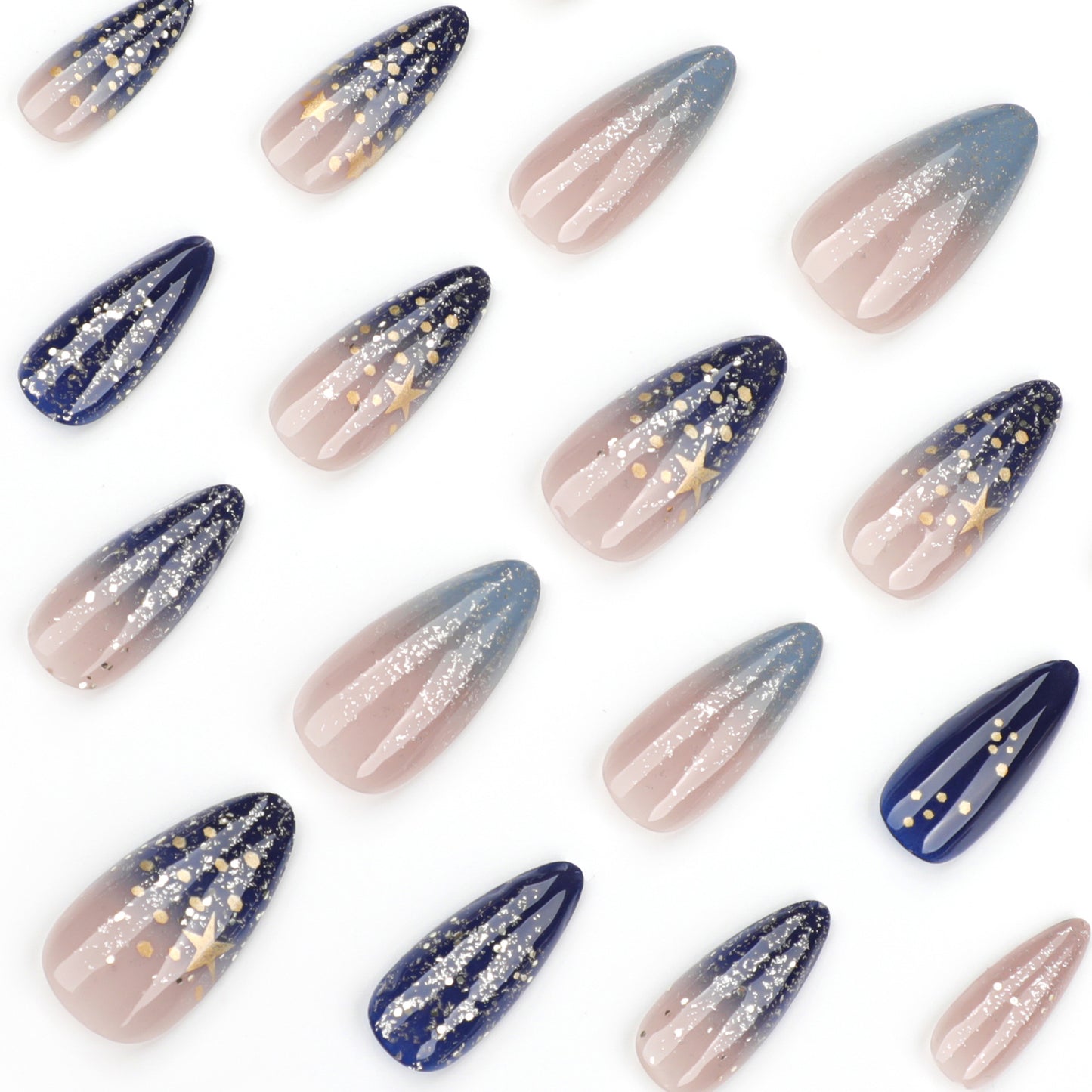Edgy Galaxy Starry Sky Press-on Nails JP3756