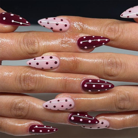 Red Polka Dots Veloura Nails