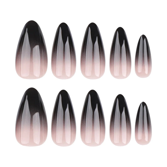 Halloween Black Gradient Veloura Nails