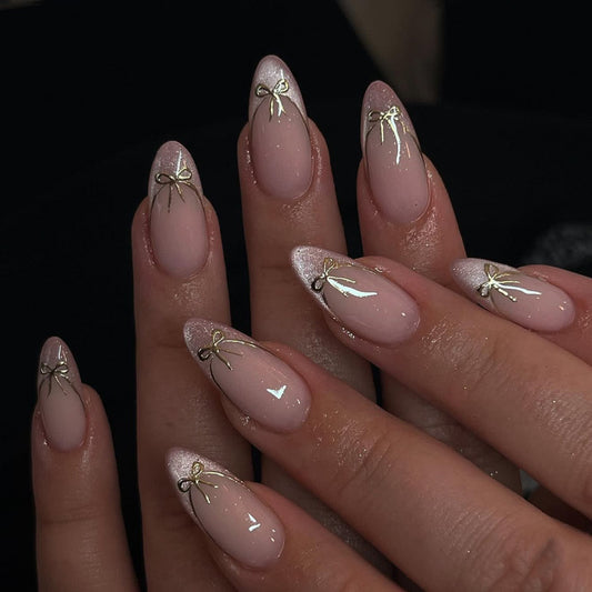 Pink Cat Eye with Glitter Gold Bow JP4262