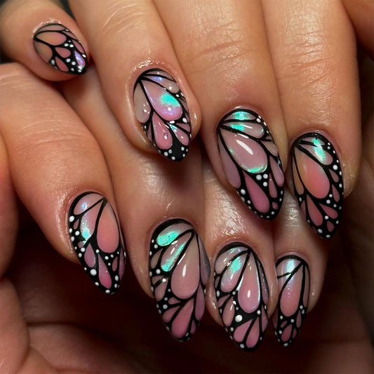 3D Butterfly Iridescent Press-on Nails JP3506