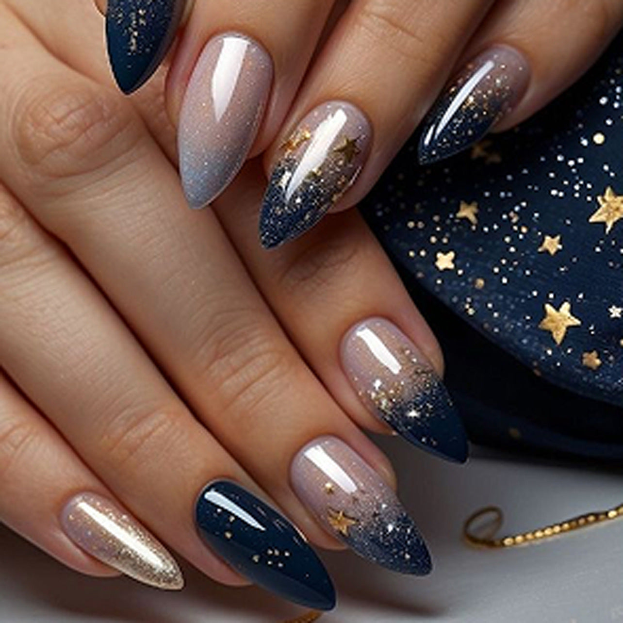 Edgy Galaxy Starry Sky Press-on Nails JP3756
