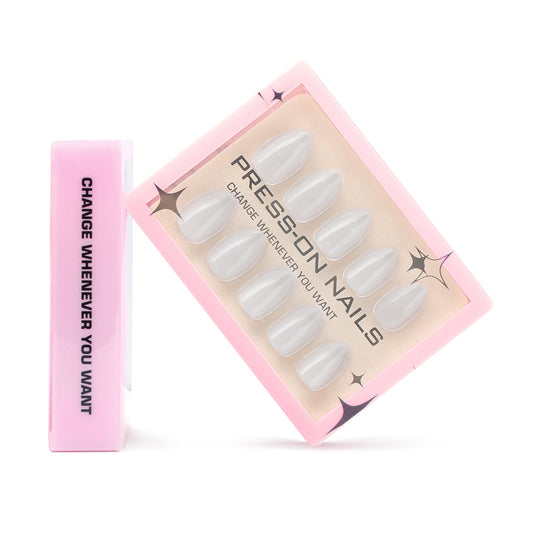 Minimalist Light Gray Press-On Nails GD44