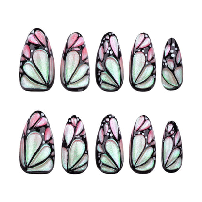 3D Butterfly Iridescent Press-on Nails JP3506