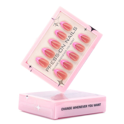 High-End French Pink Press On Nails GD17