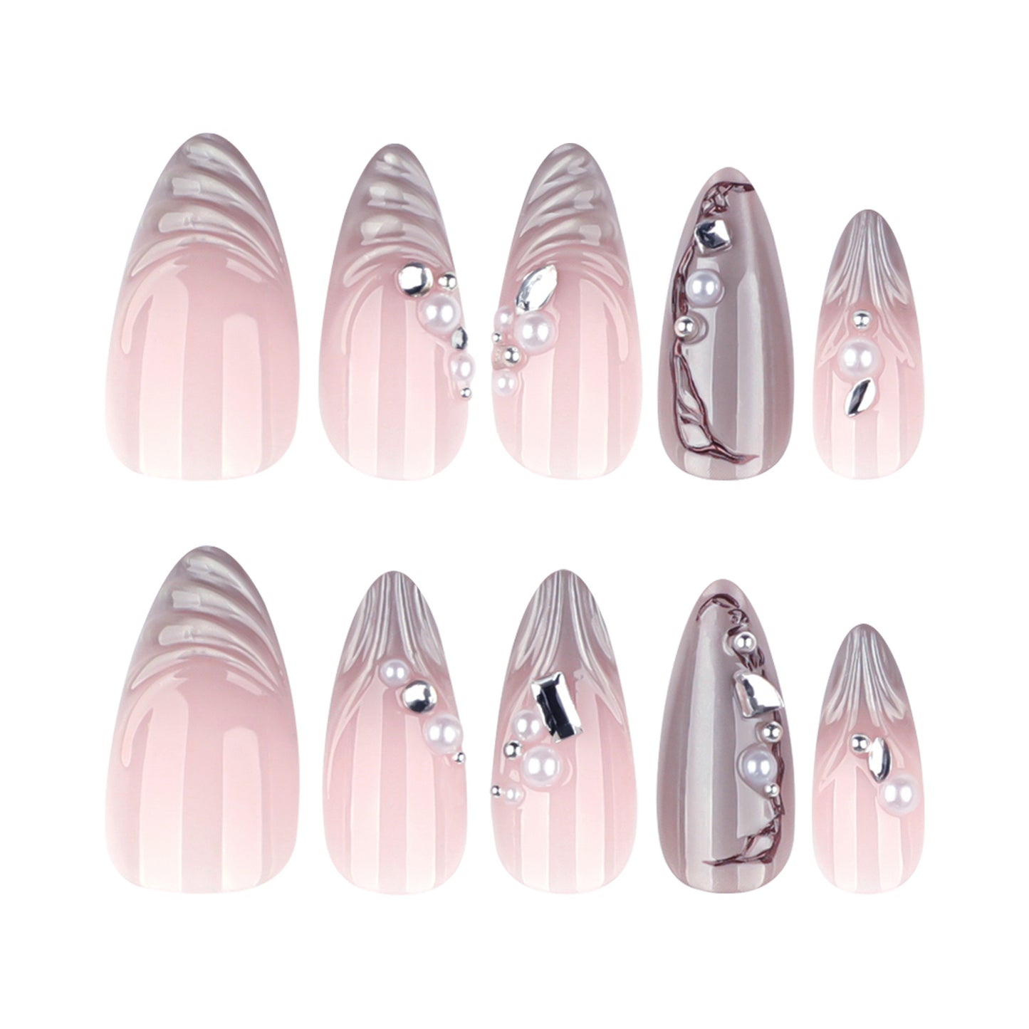 French Light Cat Eye 3D Water Ripple Nails  JP4231