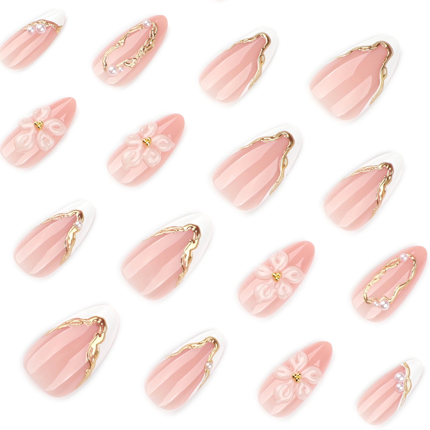 Handmade 3D Sculpted Flower Press-on Nails JP4283