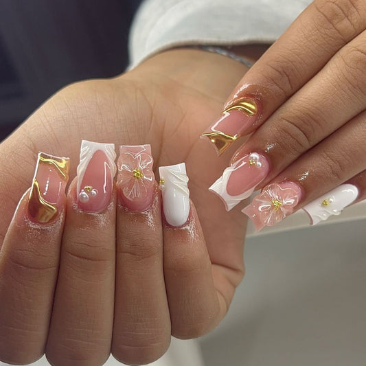 3D Sunflower Veloura Nails