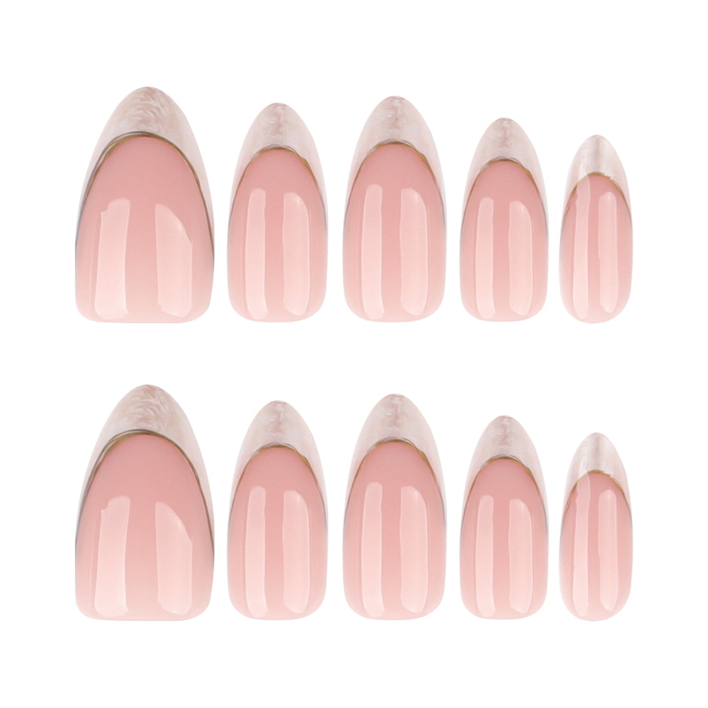 French White Ombré Press On Nails GD73