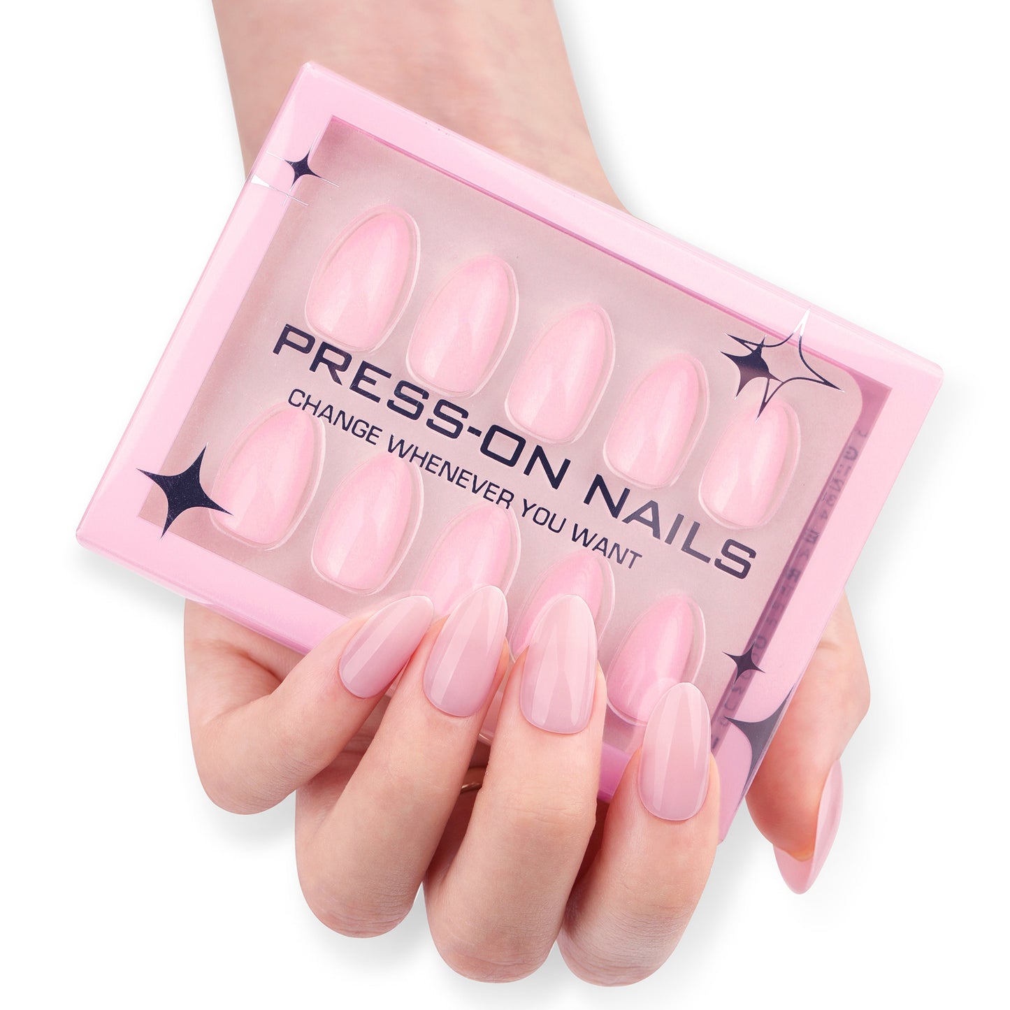 Solid Pink Press-On Nails GD20