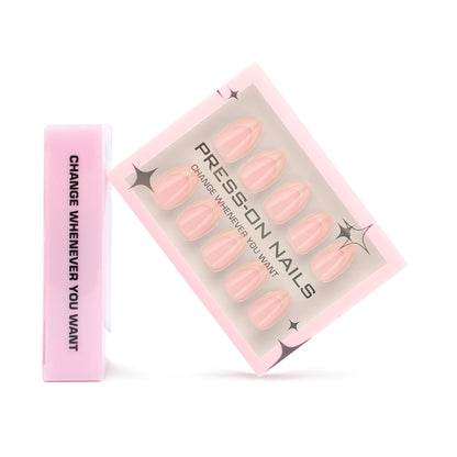Pink French Press-On Nails GD52