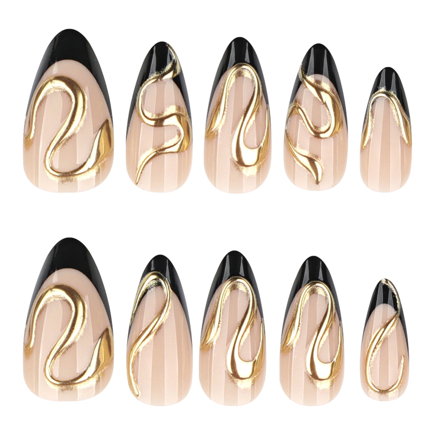 Nude Pink Cat Eye Gold 3D Bow Nail Art JP4263