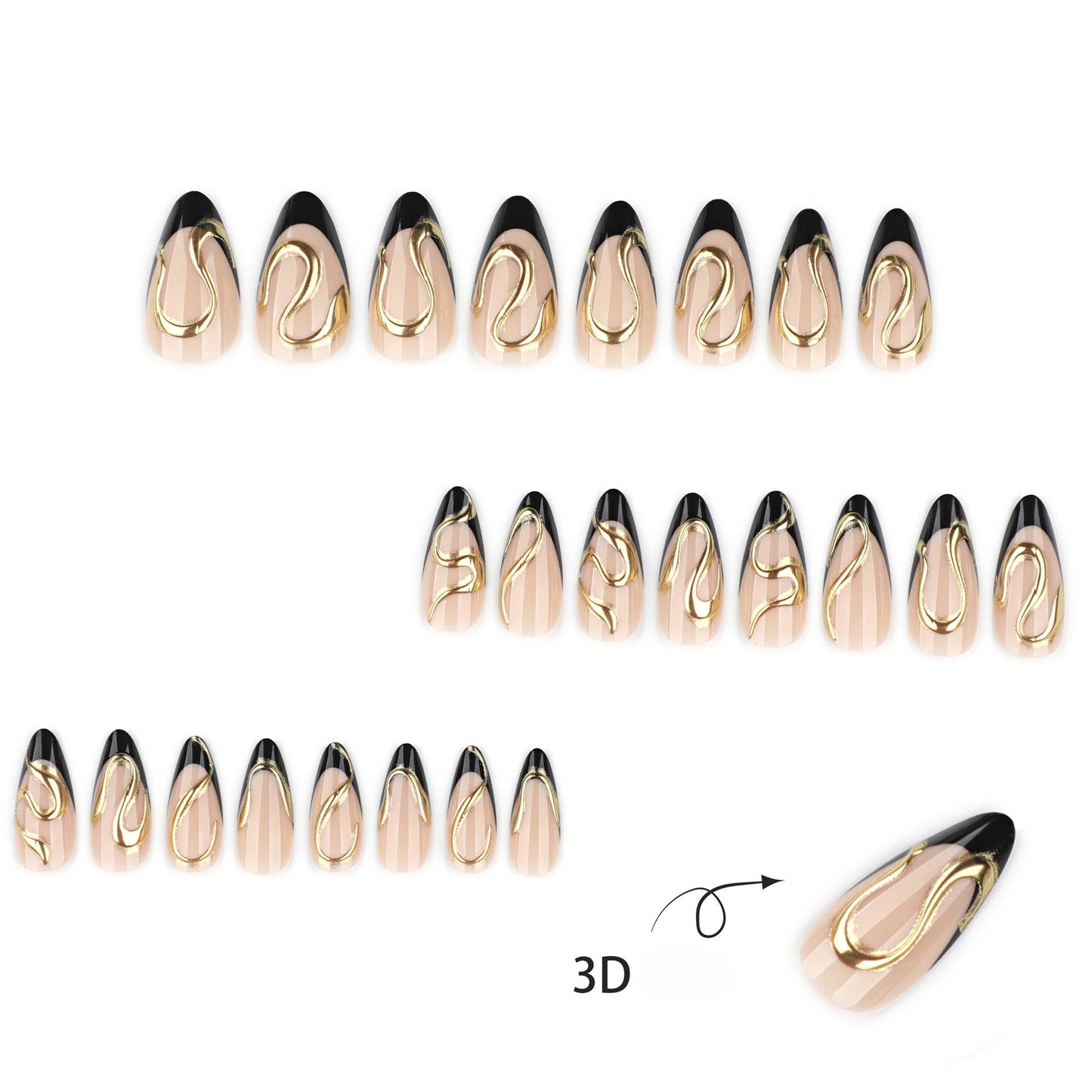 Nude Pink Cat Eye Gold 3D Bow Nail Art JP4263