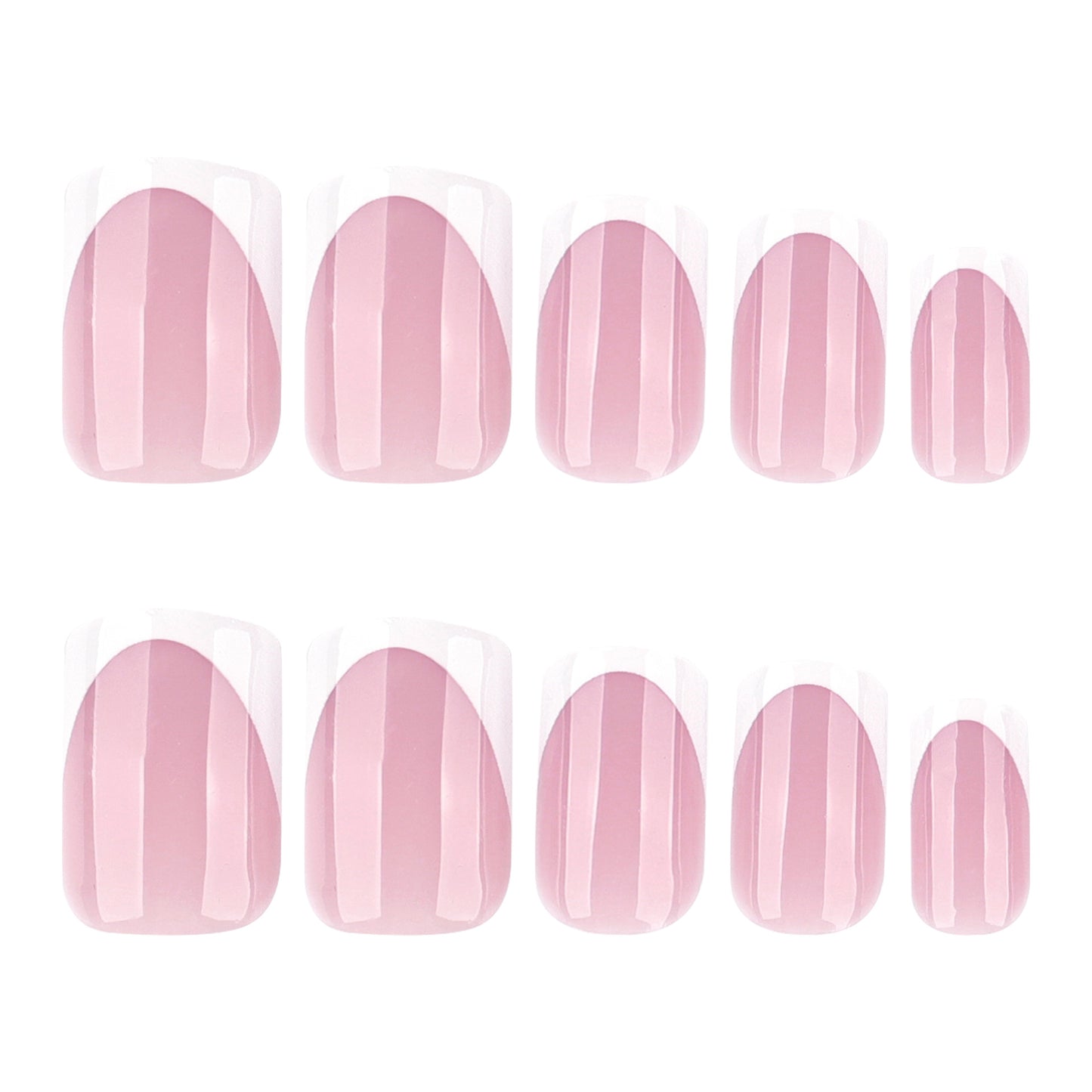 Classic French White Tip Short Square Veloura Nails