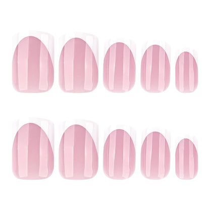 Classic French White Tip Short Square Veloura Nails