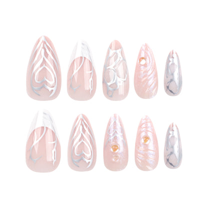 Handmade 3D Sculpted Water Ripple Press-on Nails JP2786