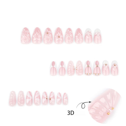 Handmade 3D Sculpted Flower Press-on Nails JP3855