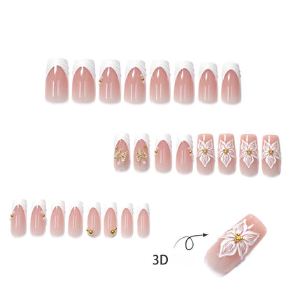 French 3D Flower Nail Art JP4306