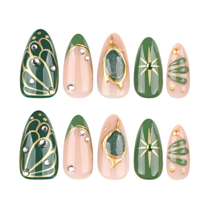 Handmade 3D Textured Bohemian Press-on Nails JP3996