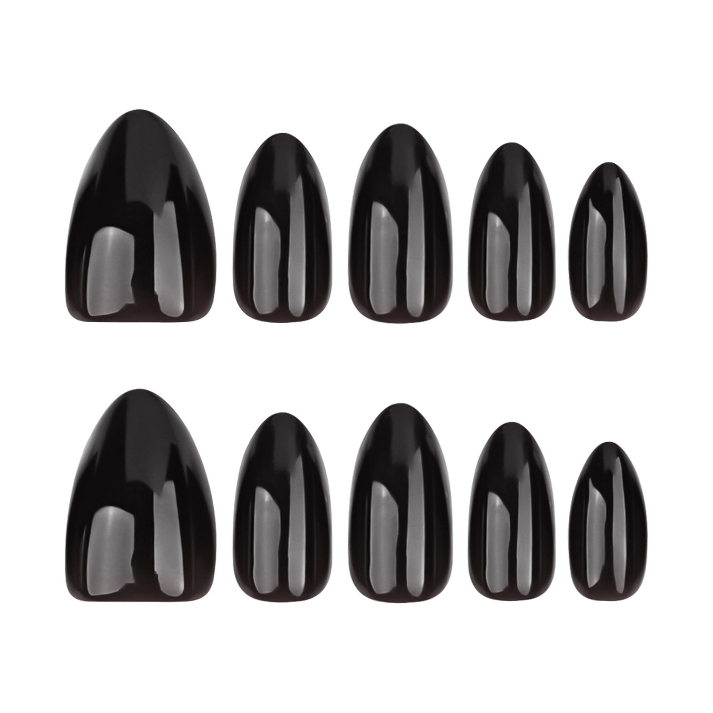 Solid Black Press-On Nails GD43