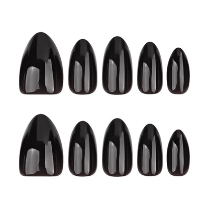 Solid Black Press-On Nails GD43