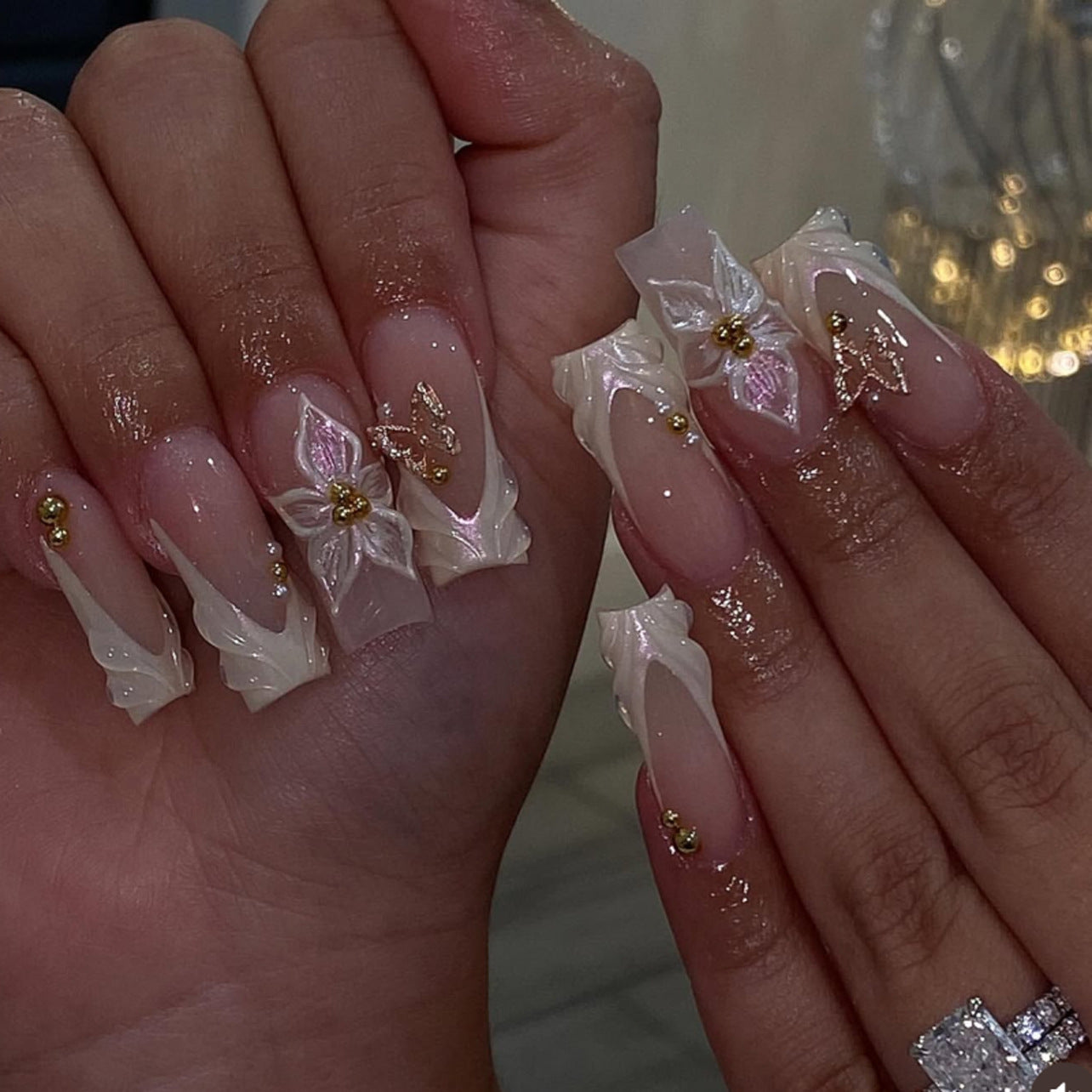 French 3D Flower Nail Art JP4306