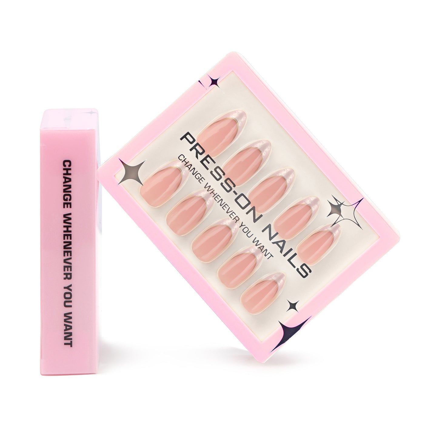 French White Ombré Press On Nails GD73