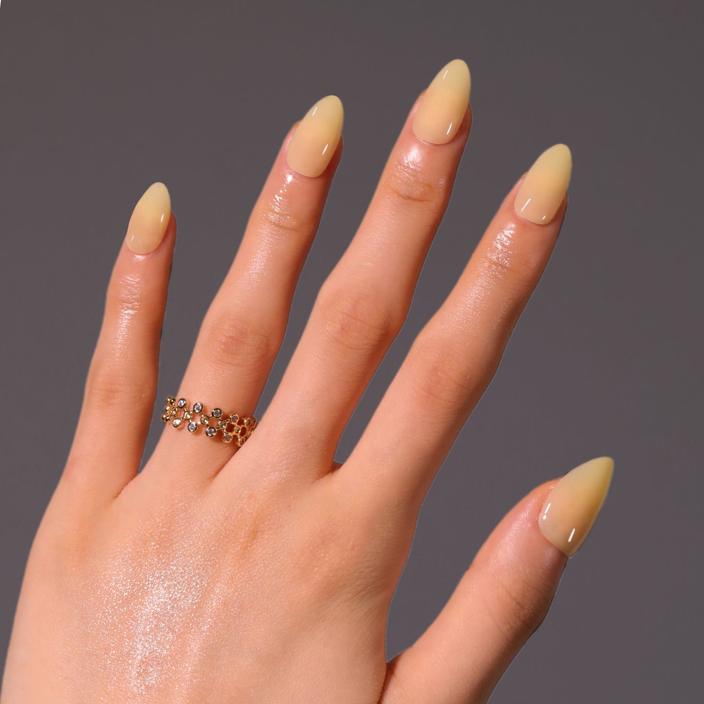 Solid Yellow Press-On Nails GD49
