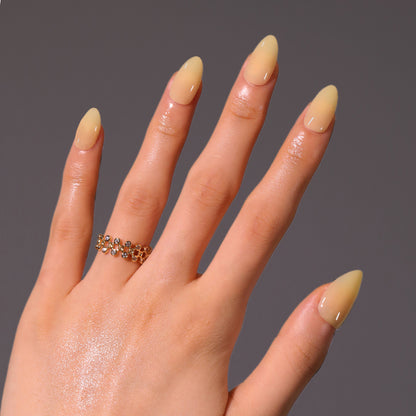 Solid Yellow Press-On Nails GD49