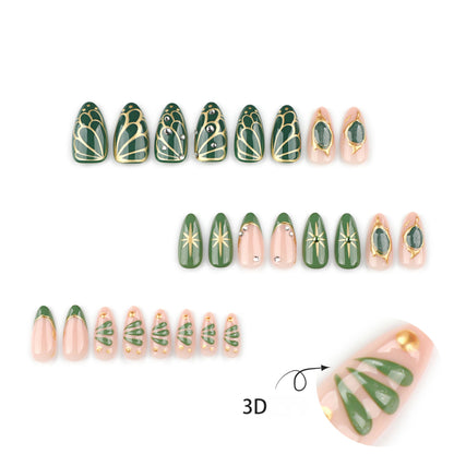 Handmade 3D Textured Bohemian Press-on Nails JP3996