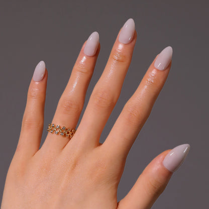 Minimalist Light Gray Press-On Nails GD44