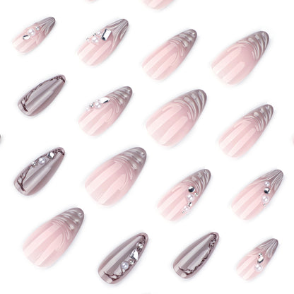 French Light Cat Eye 3D Water Ripple Nails  JP4231
