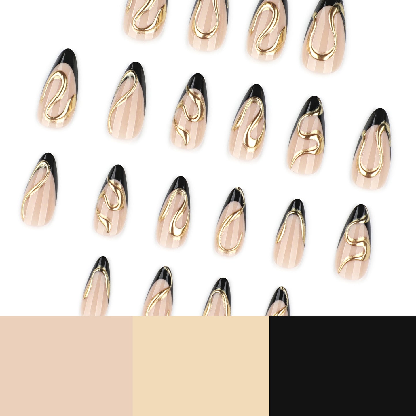 Nude Pink Cat Eye Gold 3D Bow Nail Art JP4263