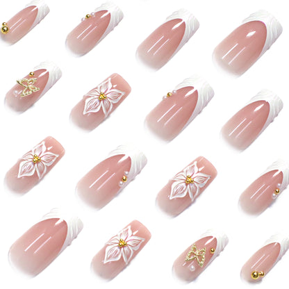 French 3D Flower Nail Art JP4306