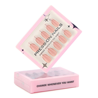 French White Ombré Press On Nails GD73