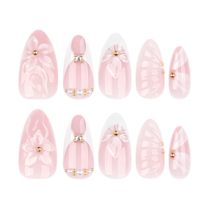 Handmade 3D Sculpted Flower Press-on Nails JP3855