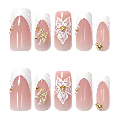 French 3D Flower Nail Art JP4306
