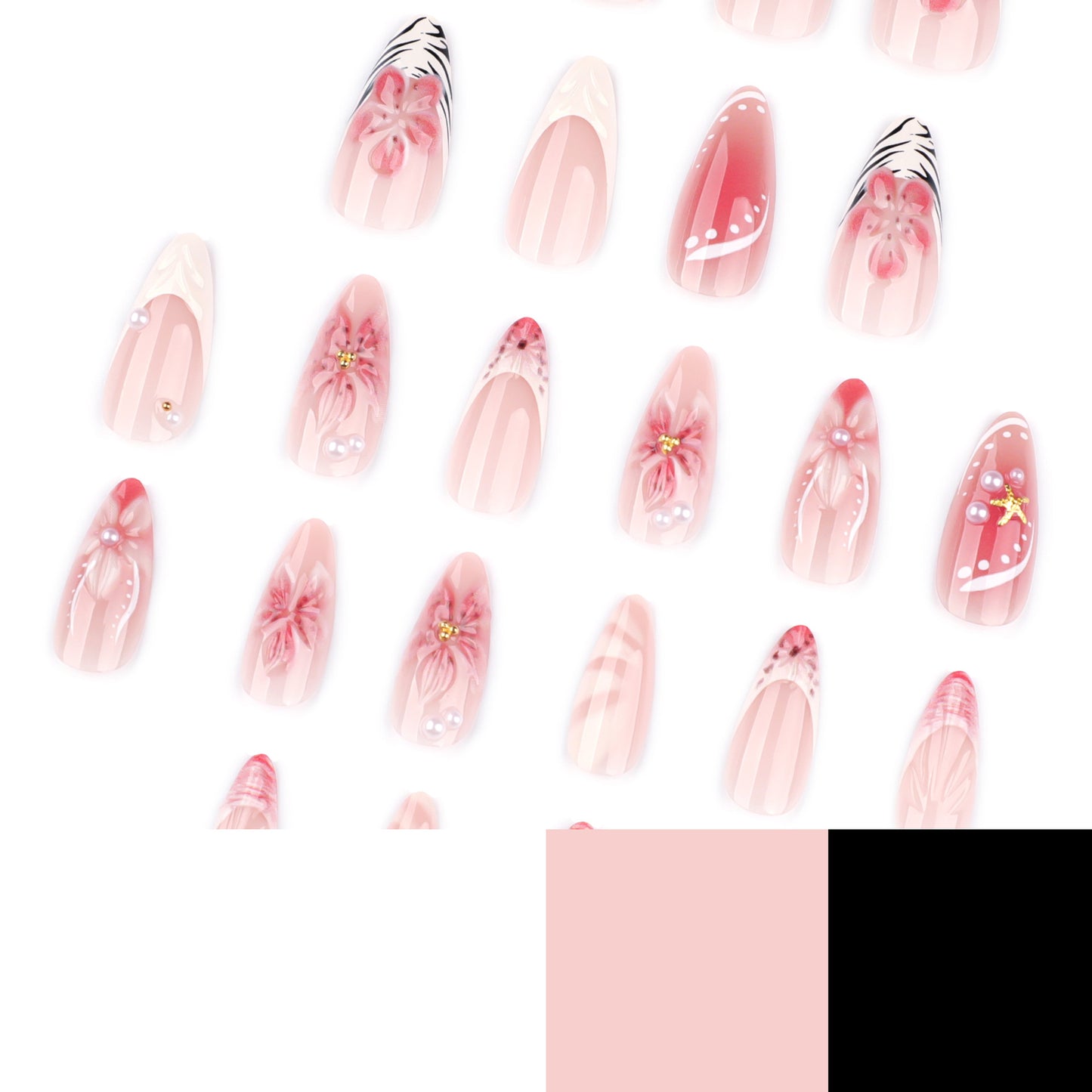 Handmade 3D Sculpted Flower Press-on Nails JP4076