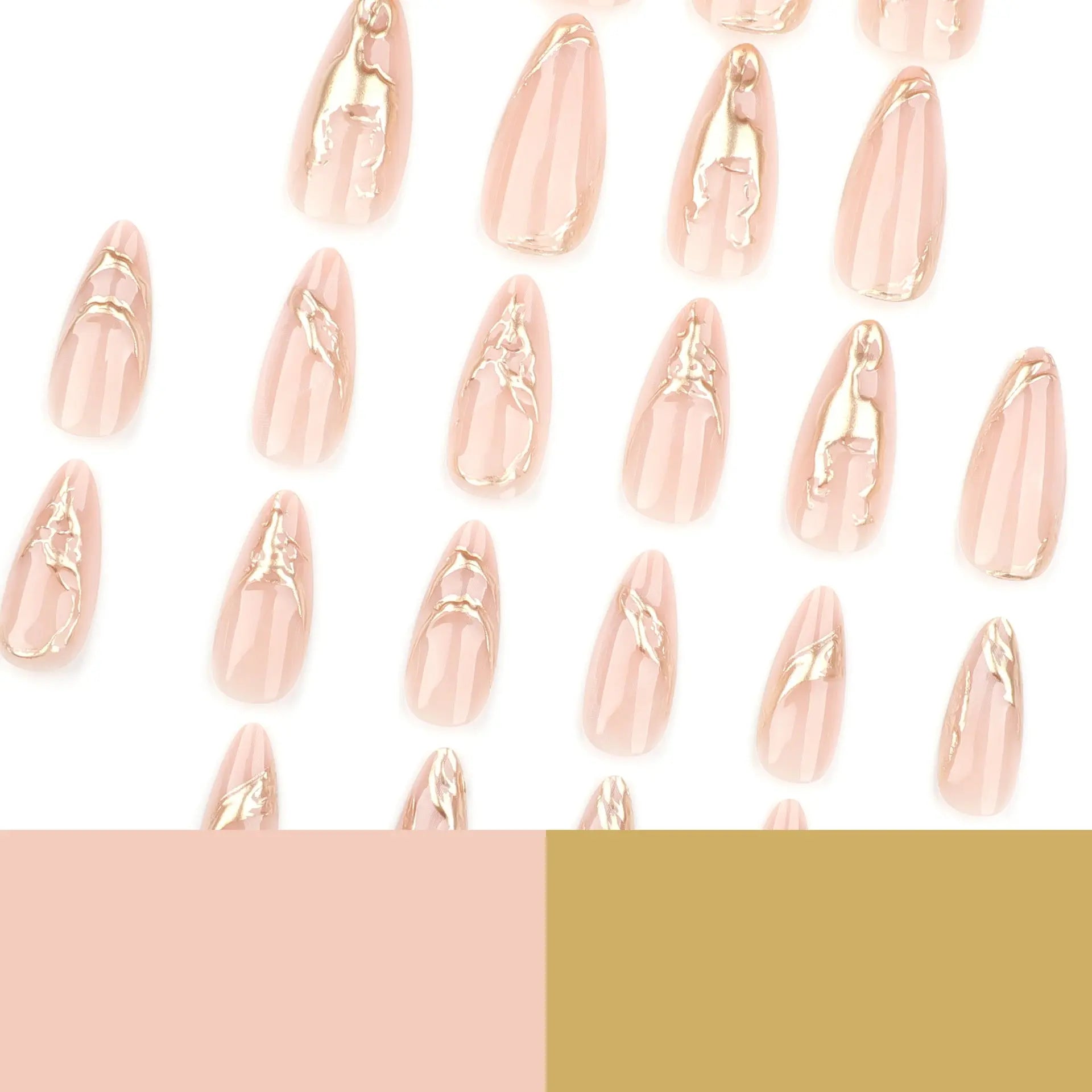New Simple 3D Gold Paste Veloura Nails
