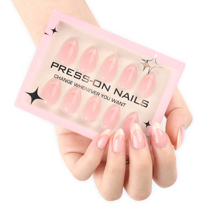Pink French Press-On Nails GD52
