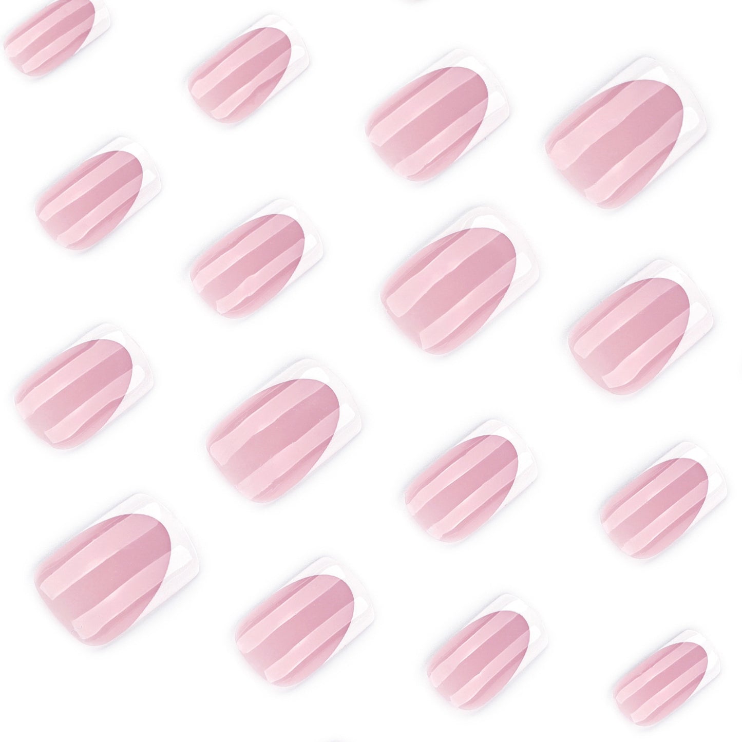 Classic French White Tip Short Square Veloura Nails