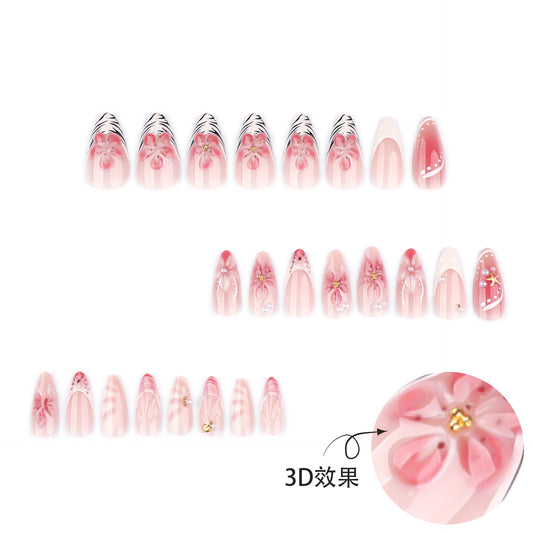 Handmade 3D Sculpted Flower Press-on Nails JP4076