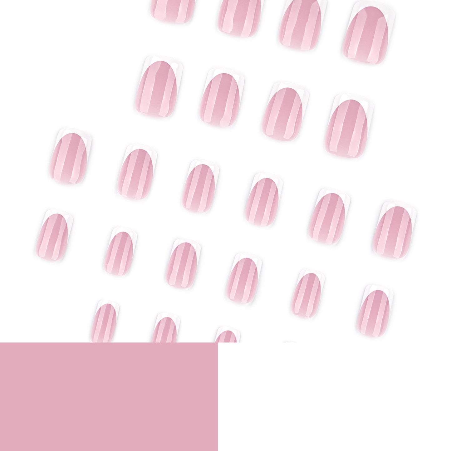 Classic French White Tip Short Square Veloura Nails