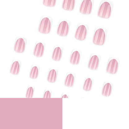 Classic French White Tip Short Square Veloura Nails