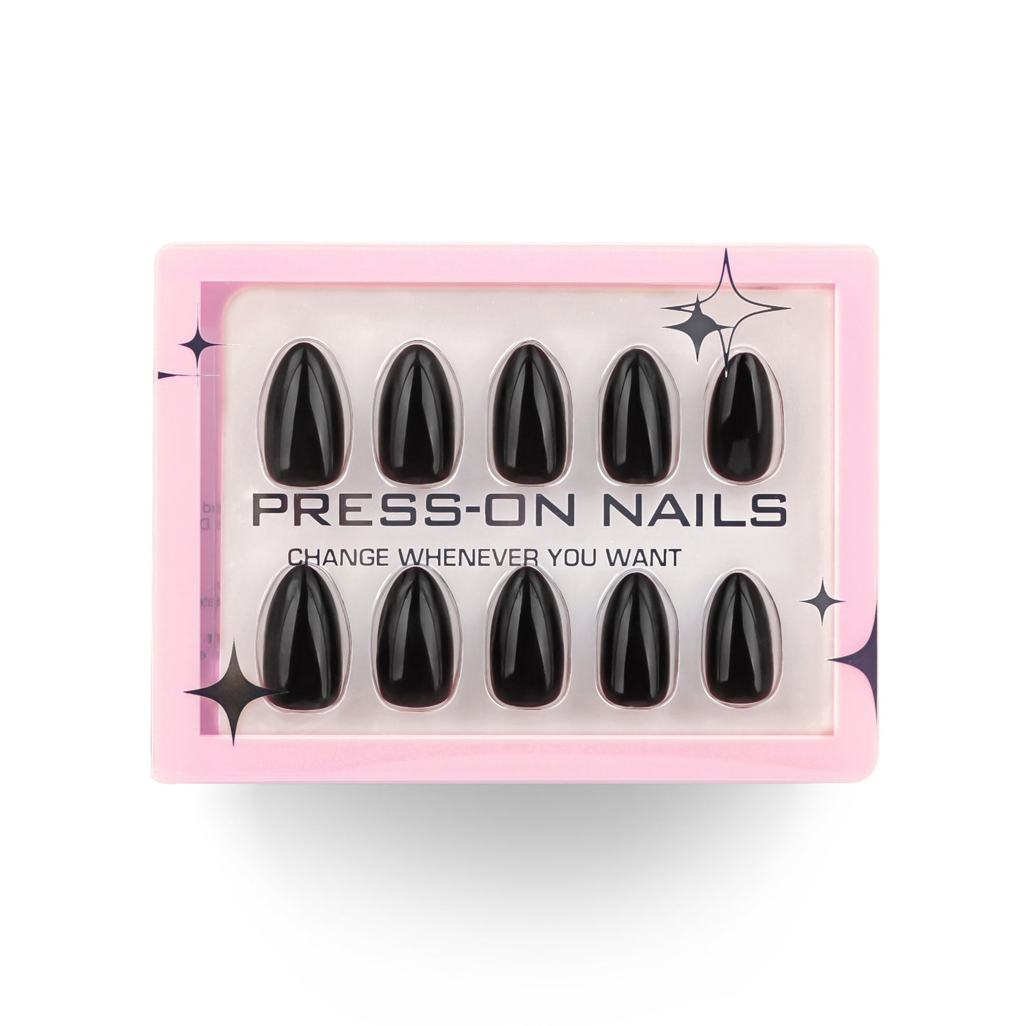 Solid Black Press-On Nails GD43