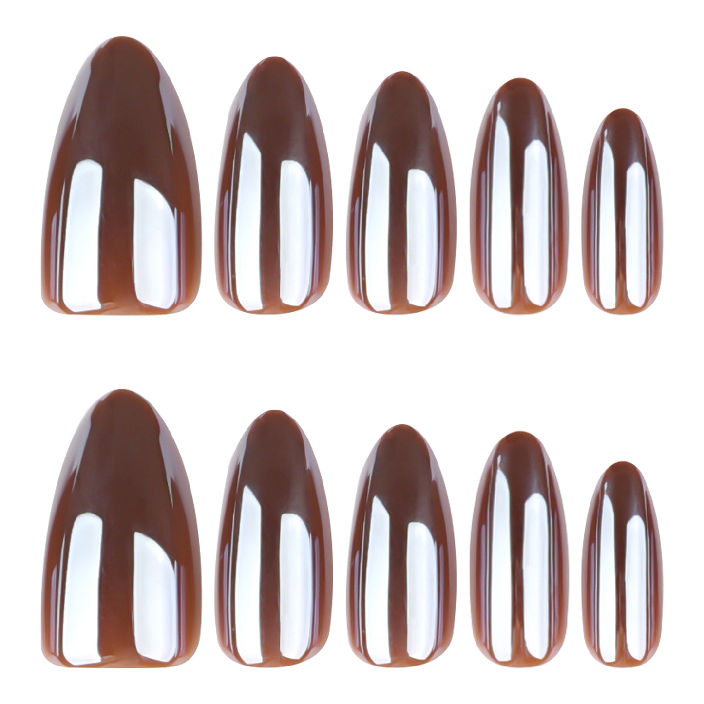Minimalist Brown Solid Press-On Nails GD61